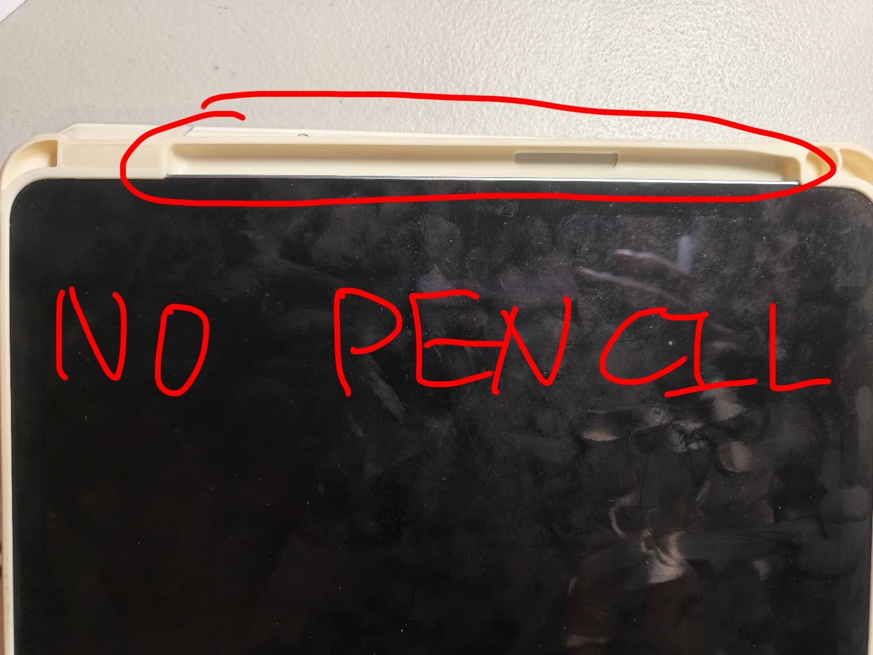 This is the ipad(case) when there is no pencil