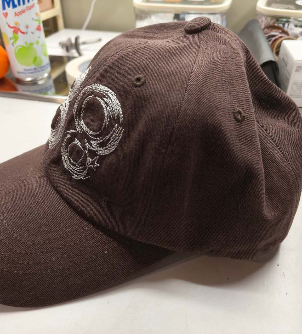 This is a side view photo of a hat