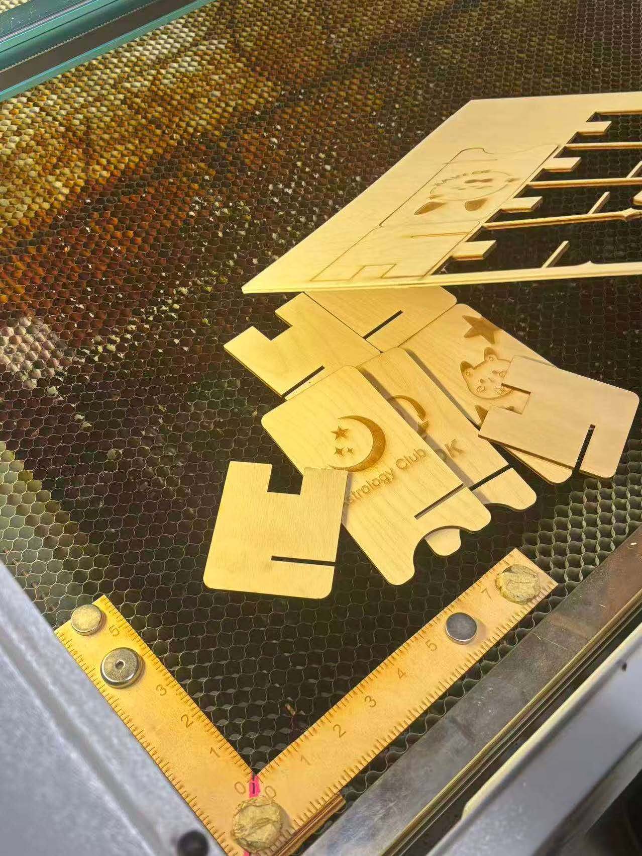 This is the photo of taking finished pieces from the board.